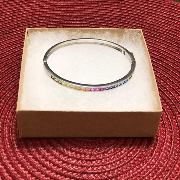 ‼️SOLD‼️Cubic Zirconia Princess Rainbow Bracelet - Picture 2 of 2